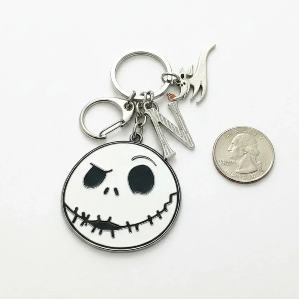 Disney Nightmare Before Christmas Keychain‎ Jack Skellington Zero Initial N NWT